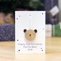 Personalised First Christmas Bear Decoration Card, thumbnail 2 of 10