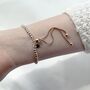 Sterling Silver And Rose Gold Ball Slider Bracelet, thumbnail 2 of 4