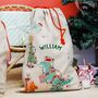 Personalised T Rex Dinosaur And Friends Christmas Sack, thumbnail 2 of 3