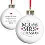 'Mr And Mrs' Personalised Bauble, thumbnail 2 of 4