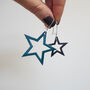 Leather Star Drop Earrings, thumbnail 5 of 12
