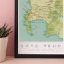 Framed And Personalised Cape Town Map Print, thumbnail 2 of 5
