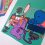 Cat And Candle Illustrated Home Print, thumbnail 2 of 3