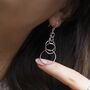 Sterling Silver Wire Circle Drop Earrings, thumbnail 10 of 11