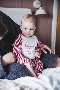 Personalised Christmas 'Nice List' Childrens Pyjamas, 5 of 6