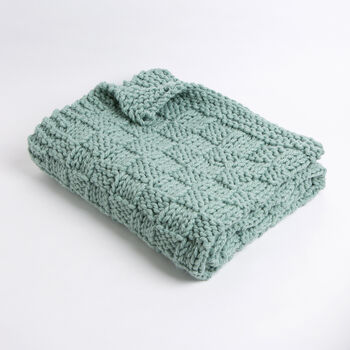Basketweave Stitch Blanket Easy Knitting Kit, 3 of 6