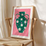 Flowers In Vase Art Print Green, thumbnail 3 of 5