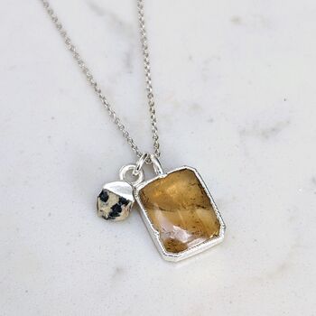 The Duo Citrine Necklace, Sterling Silver, 3 of 12