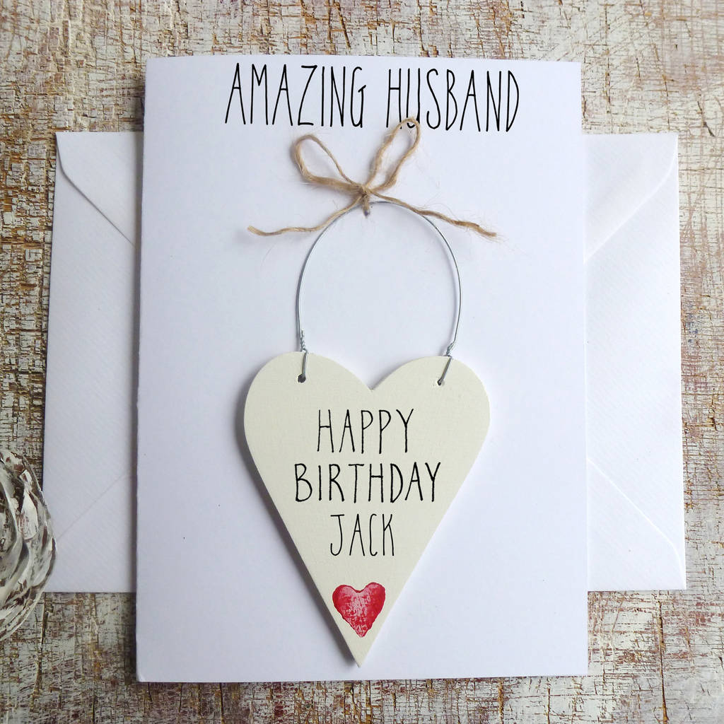 Happy Birthday Husband Personalised Card By Country Heart