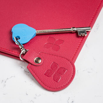 Eco Friendly Disabled Blue Badge Vegan Leather Wallet And Radar Key Made From Recycled Bottles In Raspberry Red, 10 of 10