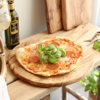 Round Olive Wood Pizza Board, 3 of 9