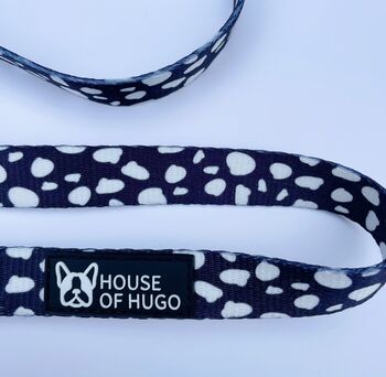 Black White Dot Spot Strong Padded Dog Puppy Lead, 2 of 6