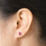 Rough Ruby Stud Earrings, thumbnail 3 of 3