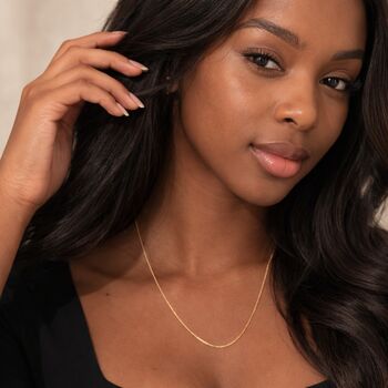 Solid 9ct Yellow Gold 0.8mm Diamond Cut Curb Chain Necklace – 16in To 20in, 3 of 6