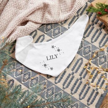 Personalised Baby's First Christmas Cotton Bib, 2 of 7