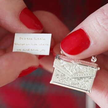Personalised Envelope Locket Necklace With Hidden Charm, 4 of 11