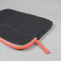 Black Leather Laptop Case With Orange Zip, thumbnail 5 of 6
