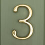 Premium Floating Plain House Numbers In Brass Finish, thumbnail 9 of 12