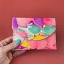 Handmade Leather Zip Purse Colourful Marbled, thumbnail 4 of 9