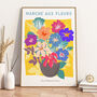 Contemporary Style Flower Market Print In Yellow, thumbnail 1 of 2