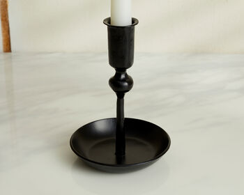 Noa Antique Black Gold Candle Holder, 2 of 2