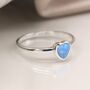 Sterling Silver Blue Opal Heart Ring, thumbnail 3 of 5