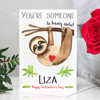 Personalised Sloth Valentine's Card, 2 of 6