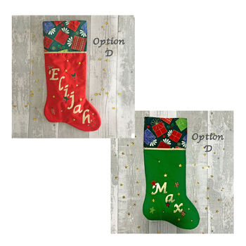 Personalised Fabric Christmas Stocking, 6 of 12