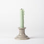 Handcrafted Ceramic Pale Grey Taper Candle Stick, thumbnail 1 of 3