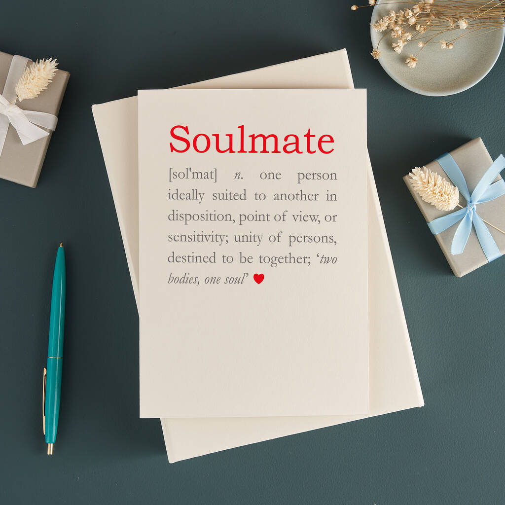 Soulmate Definition Anniversary Valentine's Card, 1 of 7