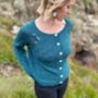 The Hand Knitted Seren Turquoise Cardigan, thumbnail 1 of 4