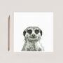 Myra The Meerkat Luxury Blank Greeting Card, thumbnail 2 of 7