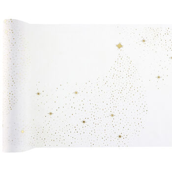 White Glittering Christmas Table Runner Two.5m, 3 of 4