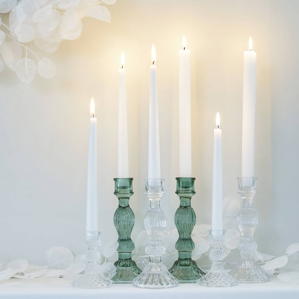 Decorative Vintage Glass Candlesticks By Primrose & Plum ...