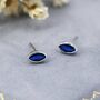 Sterling Silver Sapphire Blue Marquise Stud Earrings, thumbnail 1 of 12
