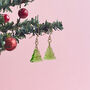 Glass Christmas Tree Earrings, thumbnail 4 of 6