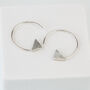 Sterling Silver Triangle Open Hoop Earrings, thumbnail 2 of 4
