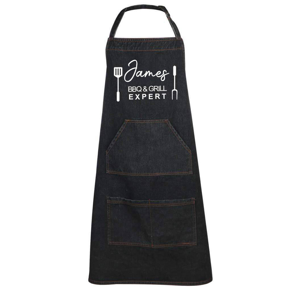 Personalised Extra Large Black Kitchen Apron By Dibor