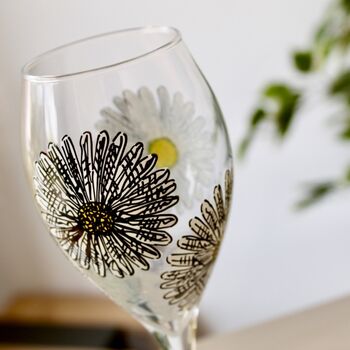 Daisy Painted Wine Glass, 2 of 7
