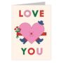 Love You Heart Greeting Card, thumbnail 1 of 2