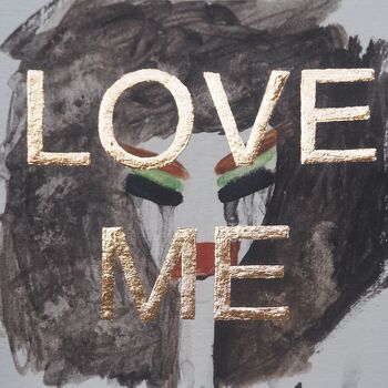 Love Me Giclee Art Print With Gold Leaf Lettering, 5 of 5