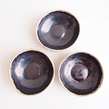 Handmade Black Ceramic Mini Ring/ Cufflink Dish, 2 of 7