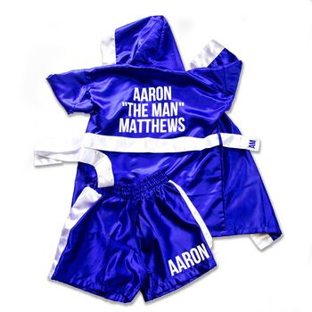 Personalised Boxing Gown And Short Set Kids And Baby, 4 of 6
