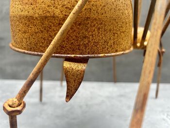 Huge Spider Garden Ornament 35cm Distressed Rusty Metal, 11 of 12