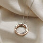 Personalised Mixed 9ct Gold Two Ring Russian Necklace, thumbnail 2 of 7