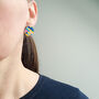 Diagonal Wooden Stud Earrings, thumbnail 4 of 7