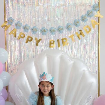 Mermaid Happy Birthday Puffy Felt Banner, 3 of 4