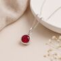Personalised July Birthstone Necklace In Sterling Silver, thumbnail 4 of 11