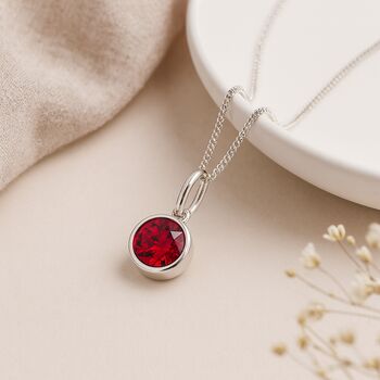 Personalised July Birthstone Necklace In Sterling Silver, 4 of 11