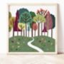 Colourful Trees Print, thumbnail 1 of 4